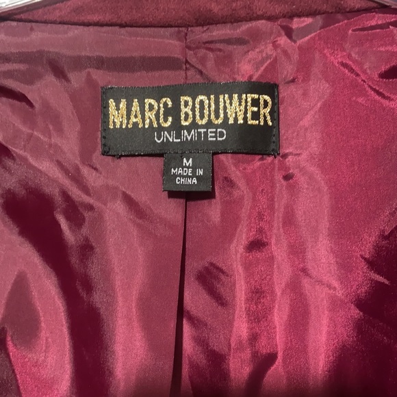 Marc Bouwer Maroon Velvet Fringe Blazer - Picture 3 of 4